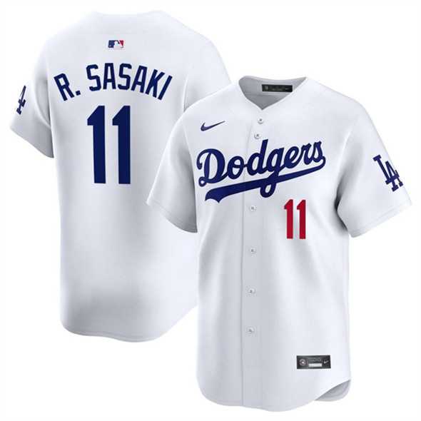 Mens Los Angeles Dodgers #11 Roki Sasaki White 2025 Home Limited Stitched Jersey Dzhi